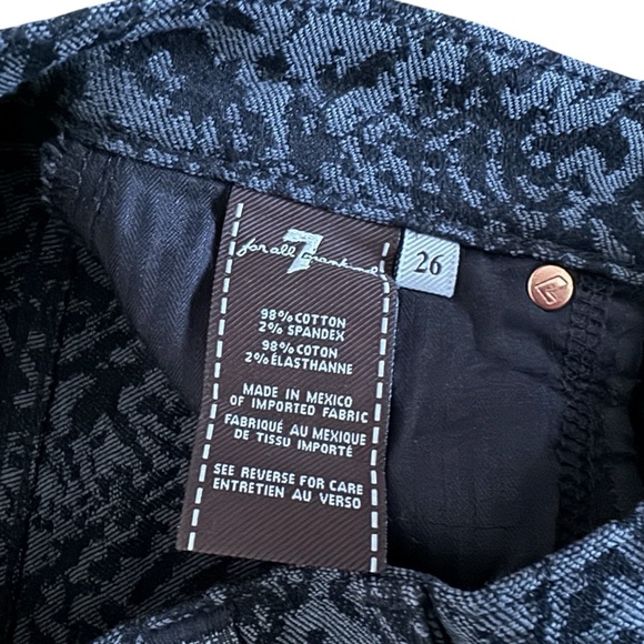 7 for all mankind women’s skinny pants black textured pattern size 26 #559 - Picture 4 of 9